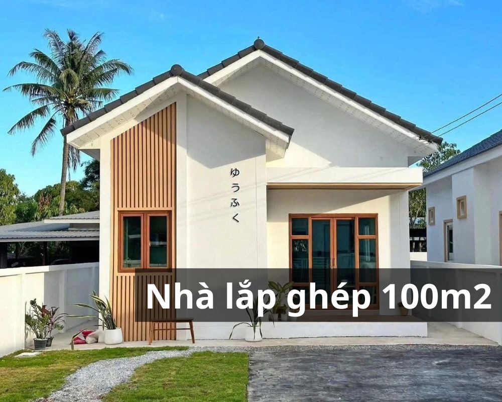 Mẫu nhà lắp ráp diện tích 100m2 đẹp, sang trọng, hiện đại