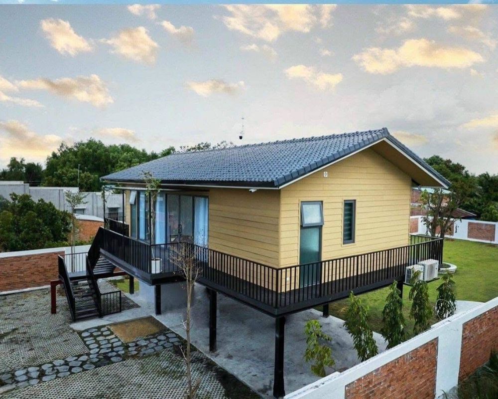 Mẫu nhà lắp ráp diện tích 100m2 dùng để ở, sinh sống