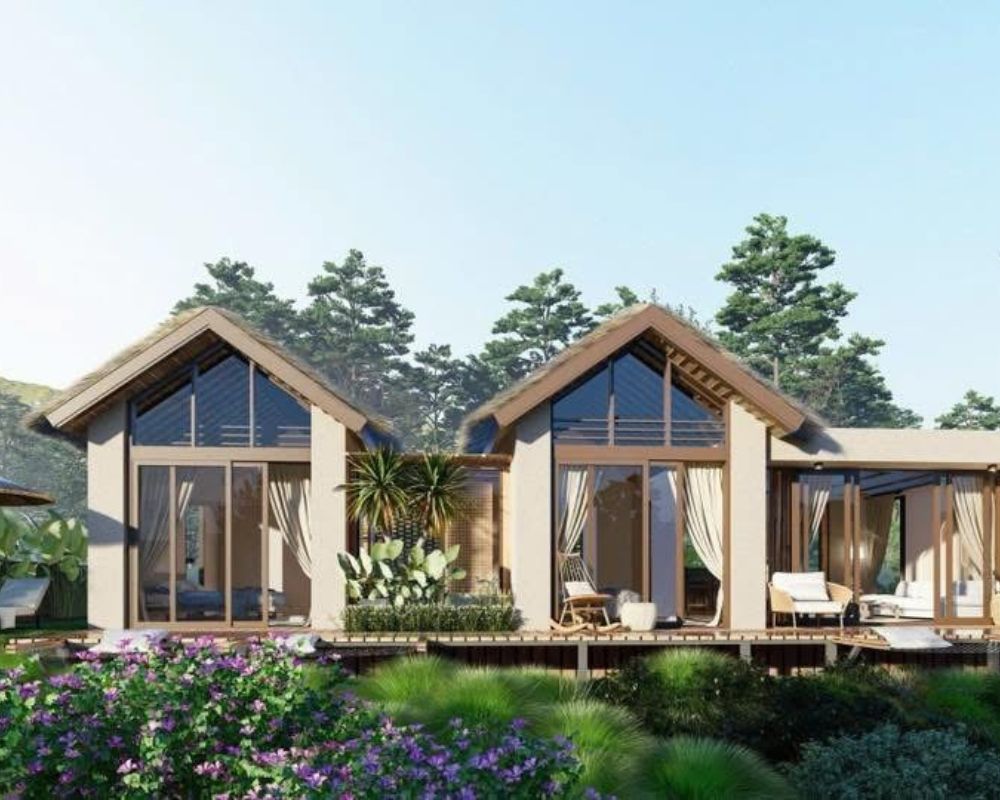 Mẫu nhà lắp ráp diện tích 100m2 dùng làm resort đẹp