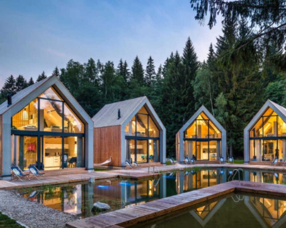 Mẫu nhà gỗ lắp ráp hiện đại, mang phong cách tự nhiên