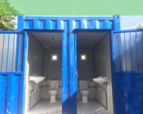 Loại container vệ sinh 2 buồng phù hợp ở công trình, khu công nghiệp